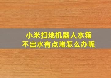 小米扫地机器人水箱不出水有点堵怎么办呢