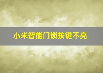 小米智能门锁按键不亮