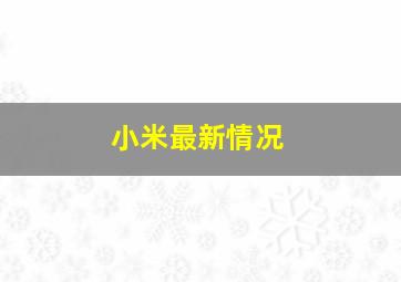 小米最新情况