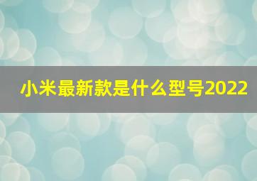 小米最新款是什么型号2022