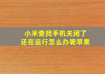 小米查找手机关闭了还在运行怎么办呢苹果