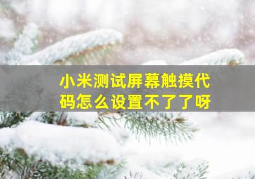 小米测试屏幕触摸代码怎么设置不了了呀