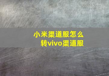 小米渠道服怎么转vivo渠道服