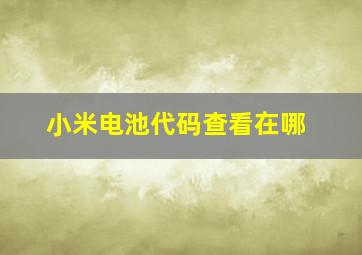 小米电池代码查看在哪