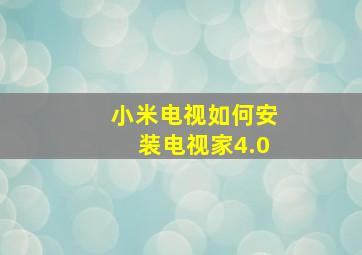 小米电视如何安装电视家4.0