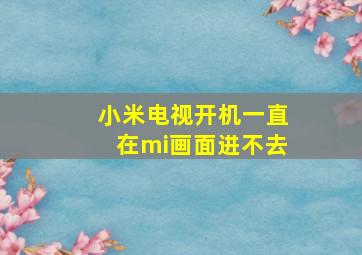 小米电视开机一直在mi画面进不去