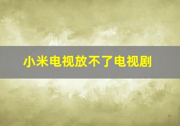 小米电视放不了电视剧