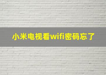 小米电视看wifi密码忘了