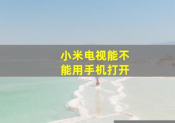 小米电视能不能用手机打开