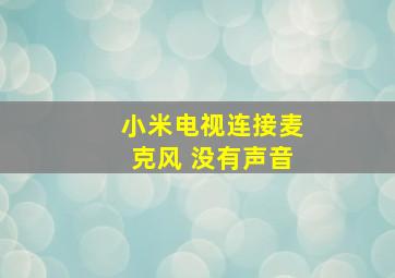 小米电视连接麦克风 没有声音