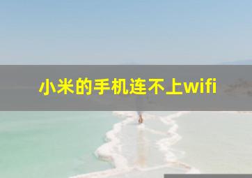 小米的手机连不上wifi