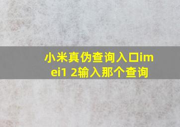 小米真伪查询入口imei1 2输入那个查询