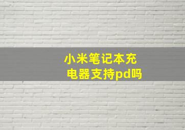 小米笔记本充电器支持pd吗