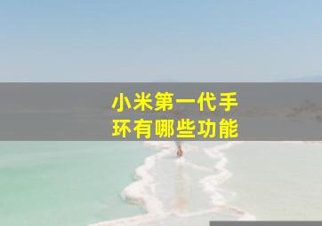 小米第一代手环有哪些功能