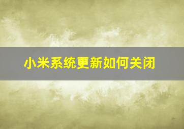 小米系统更新如何关闭