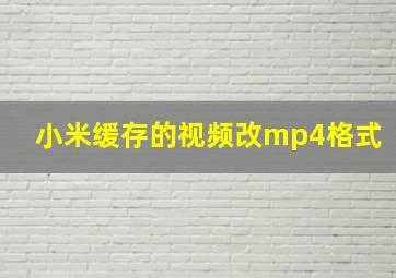 小米缓存的视频改mp4格式