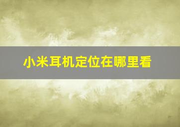 小米耳机定位在哪里看