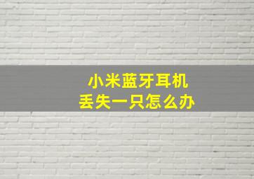 小米蓝牙耳机丢失一只怎么办