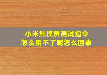 小米触摸屏测试指令怎么用不了呢怎么回事