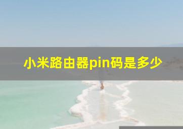 小米路由器pin码是多少