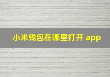 小米钱包在哪里打开 app