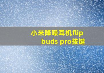 小米降噪耳机flipbuds pro按键