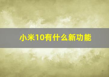 小米10有什么新功能