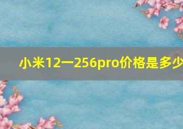 小米12一256pro价格是多少