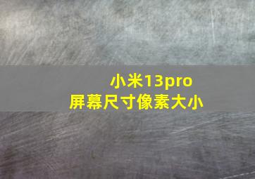 小米13pro屏幕尺寸像素大小