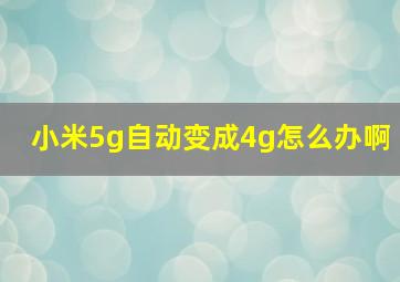 小米5g自动变成4g怎么办啊