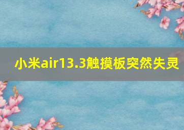 小米air13.3触摸板突然失灵