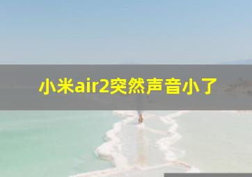 小米air2突然声音小了