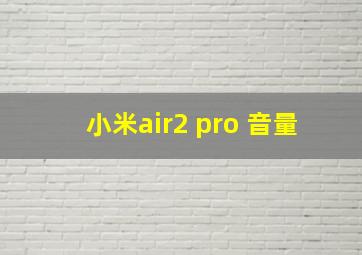 小米air2 pro 音量