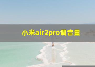 小米air2pro调音量