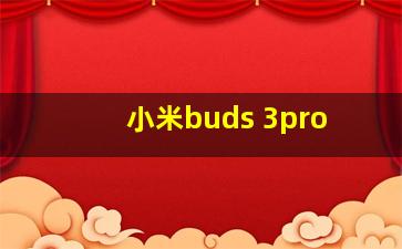 小米buds 3pro