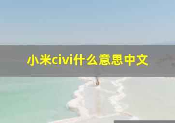 小米civi什么意思中文