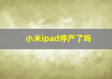 小米ipad停产了吗