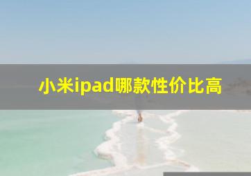 小米ipad哪款性价比高