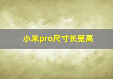 小米pro尺寸长宽高