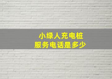 小绿人充电桩服务电话是多少