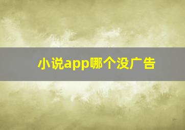 小说app哪个没广告