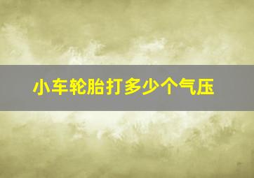 小车轮胎打多少个气压