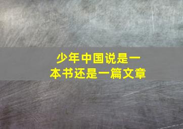 少年中国说是一本书还是一篇文章