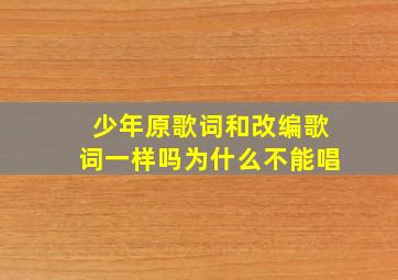 少年原歌词和改编歌词一样吗为什么不能唱