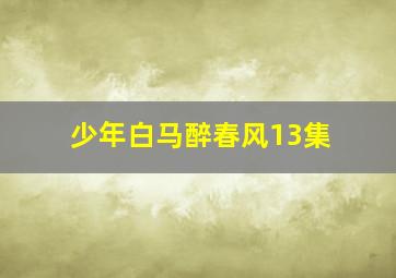 少年白马醉春风13集