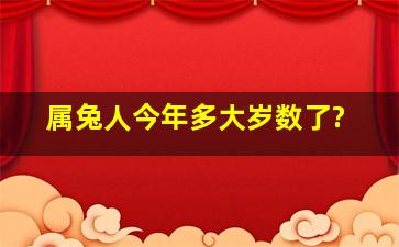 属兔人今年多大岁数了?