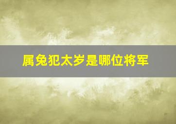 属兔犯太岁是哪位将军