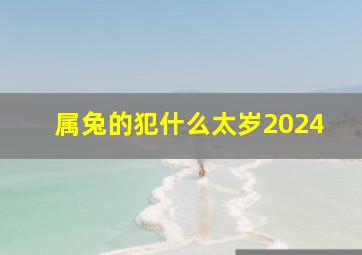 属兔的犯什么太岁2024