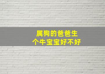 属狗的爸爸生个牛宝宝好不好