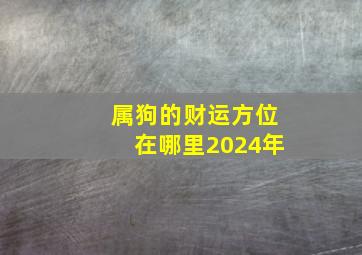 属狗的财运方位在哪里2024年